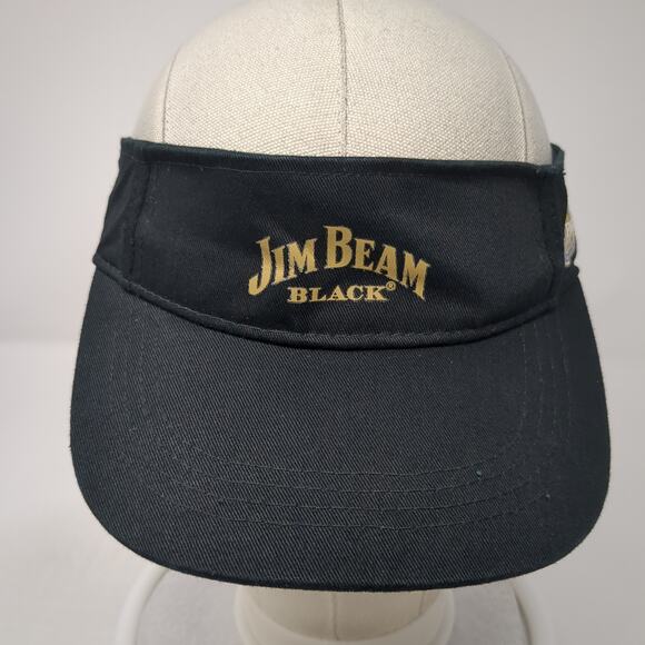 Jim Beam Black Strapback Visor Hat Black One Size Adjustable Outdoor - Picture 2 of 10